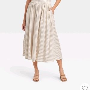 NWT Smocked striped a-line skirt